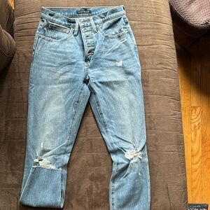 Lucky brand button front detail Bridgette high rise crop jeans 🤗